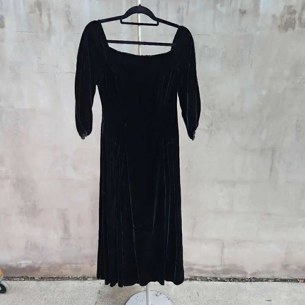 Nancy johnson vintage black velvet dress